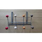 Ajtóra akasztható fém fogas lakkozott gömbfejekkel