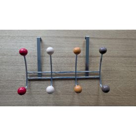 Ajtóra akasztható fém fogas lakkozott gömbfejekkel