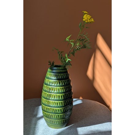 Zöld mázas kerámia váza