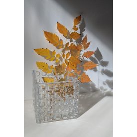   Vintage buborék mintás kocka üvegváza – vastagfalú dekor váza